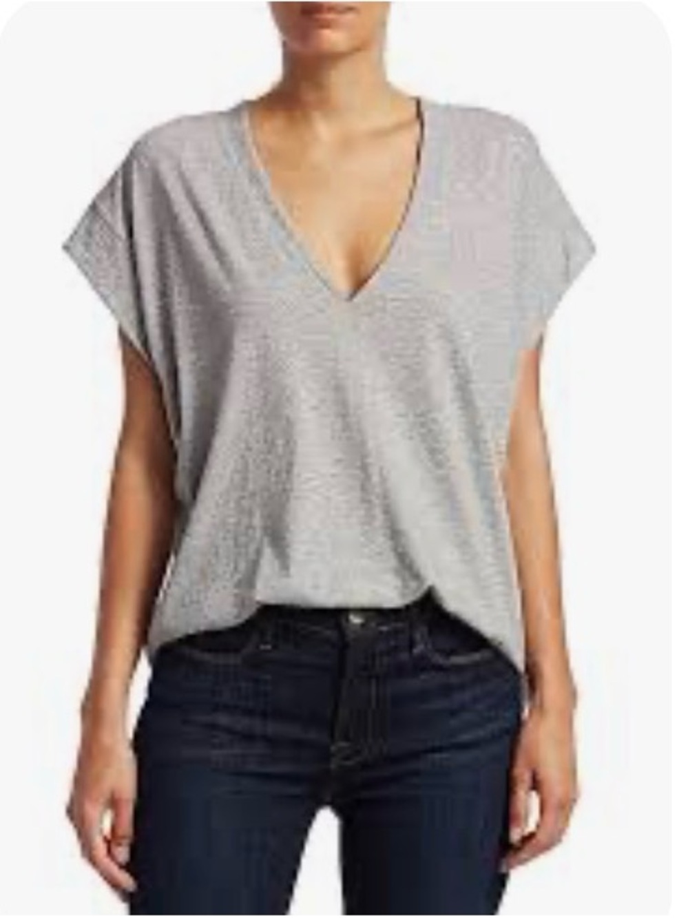 Alternative Gray V-Neck Short Sleeve Tee